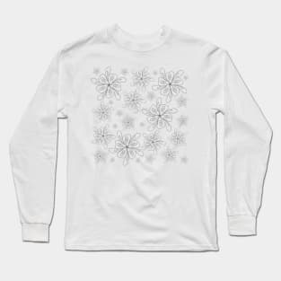 COLOR ME! Abstracted Flower Pattern Long Sleeve T-Shirt